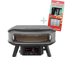 Cozze® 17" PREMIUM pizza oven met roterende steen, Gas pizza oven met thermometer inclusief GRATIS pizzaset