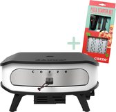 Cozze gas pizzaoven met starter kit, witte body en zwarte bovenkant.