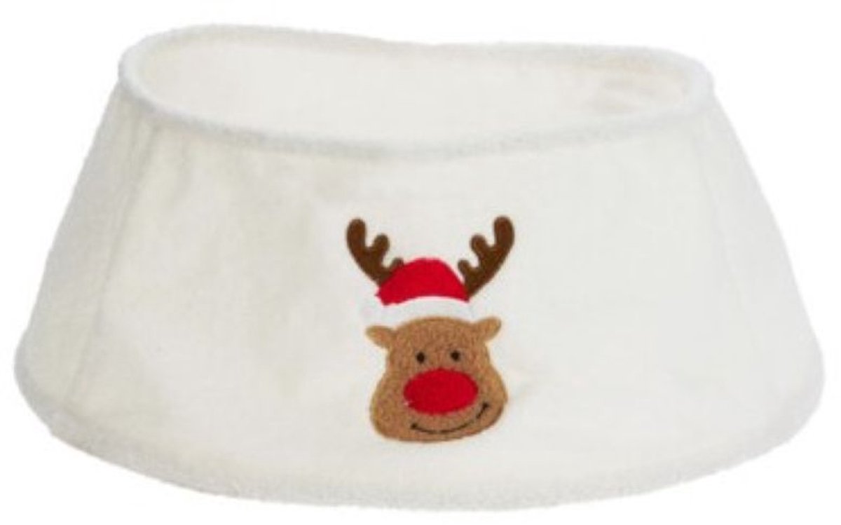 Home & Styling Kerstboomrok Hert - Ø60cm - Wit