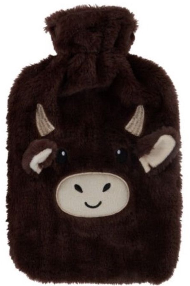 Home & Styling Warmwaterkruik Koe - 2L - 33cm - Donkerbruin