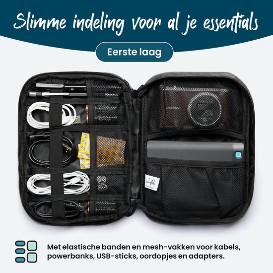 Électronique et accessoires Travel Case Deluxe - Sac Organisateur de Câble - Sac Médecine & Diabète - Sunflake - Sinterklaas & Noël Gift for Adultes - Gadget Men - Zwart