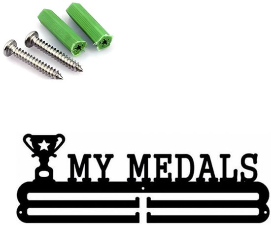 Porte-médailles - Porte-médailles - Porte-médailles - Présentoir à médailles - Zwart - 40x14cm - Décoration murale - Suspension de médailles - Porte-médailles - Cadeau gagnant - Prix de concours - Porte-médailles - Trophées
