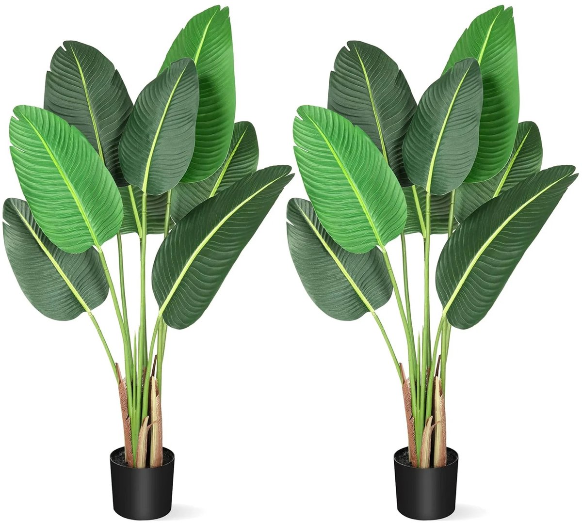 Set van 2 Kunstmatige Paradijsvogel Planten 120 cm – Kunstplant met Pot – Realistische Kunstplanten voor Binnen & Buiten, Woonkamer, Kantoor of Tuin Decoratie - Tropische Plant 2 stuks