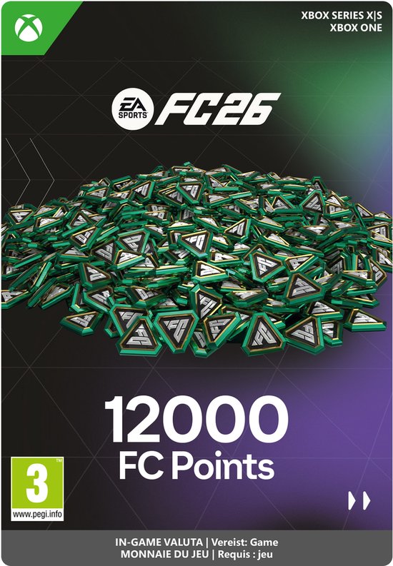 EA Sports FC 26 - FC Points 12000 - Xbox Series X|S/Xbox One - Currency - Niet beschikbaar in België