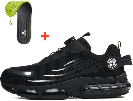 Chaussures de sécurité Silvex® Cloudwalk - Semelle en mousse à mémoire de forme - Chaussures de travail pour femmes et hommes - Embout en acier - Sneaker - Antidérapantes - Unisexe - Design respirant et léger - Taille 38