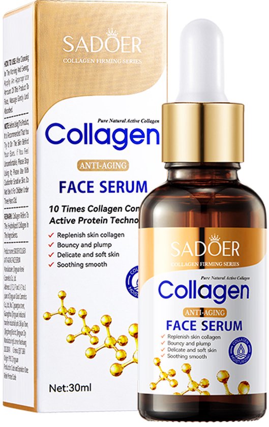 Sadoer Collagen face serum 30ml - hydraterend serum - hydraterende gezichtsserums - gezichtsverzorging - verzachtende huid