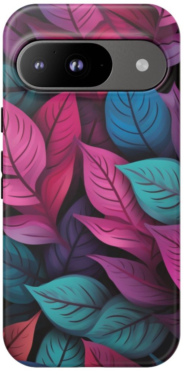 Kleurrijk Abstract Bladerenpatroon – Telefoonhoesje Geschikt voor Google Pixel 9