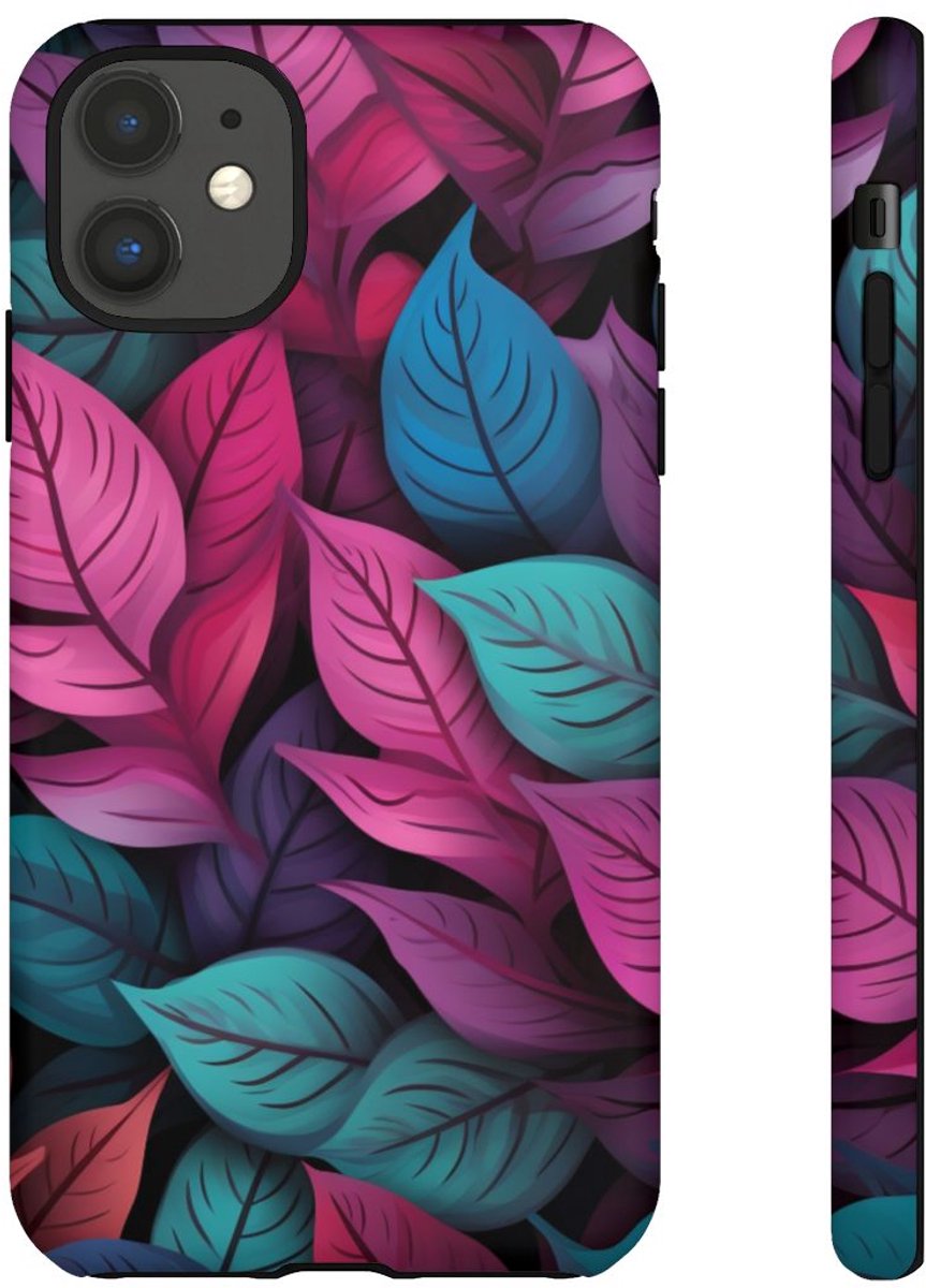 Kleurrijk Abstract Bladerenpatroon – Telefoonhoesje Geschikt voor iPhone 11