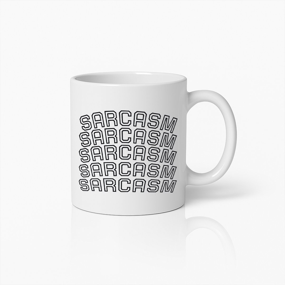 330ml Sarcasme Herhaald Ontwerp Koffiemok – Grappige en Gedurfde Keramische Theebeker