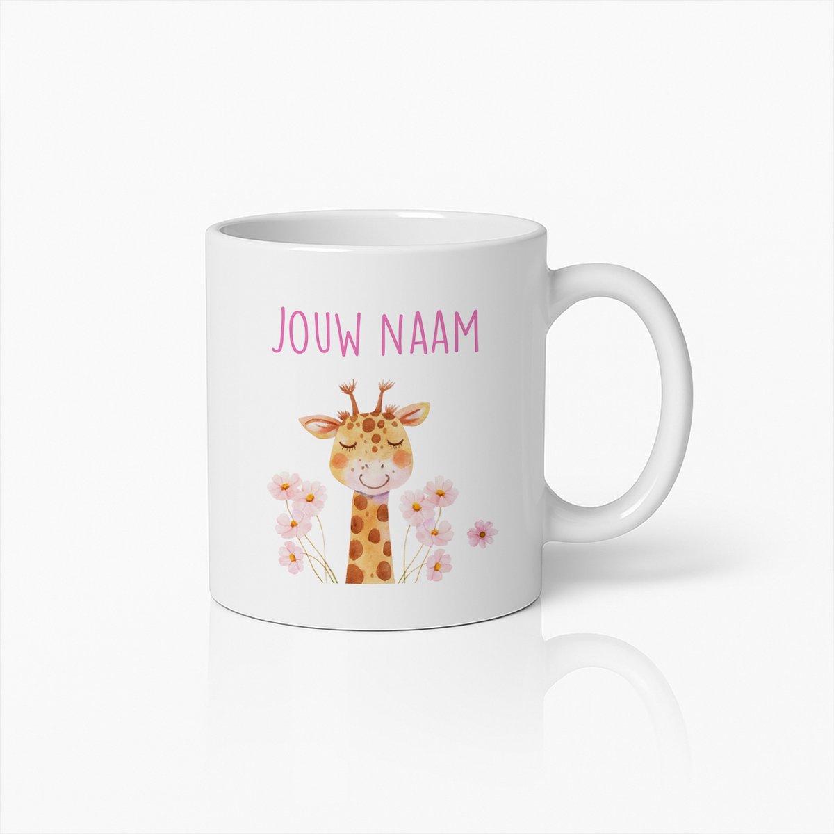330ml Gepersonaliseerde Schattige Giraffe Mok Met Naam Kinderkoffiebeker