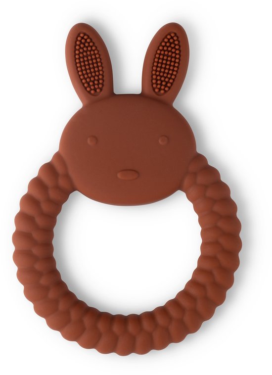 Bijtring Lalieloe Bunny - Bijtspeelgoed - Kraamcadeau - Koel Bijtring - Roest