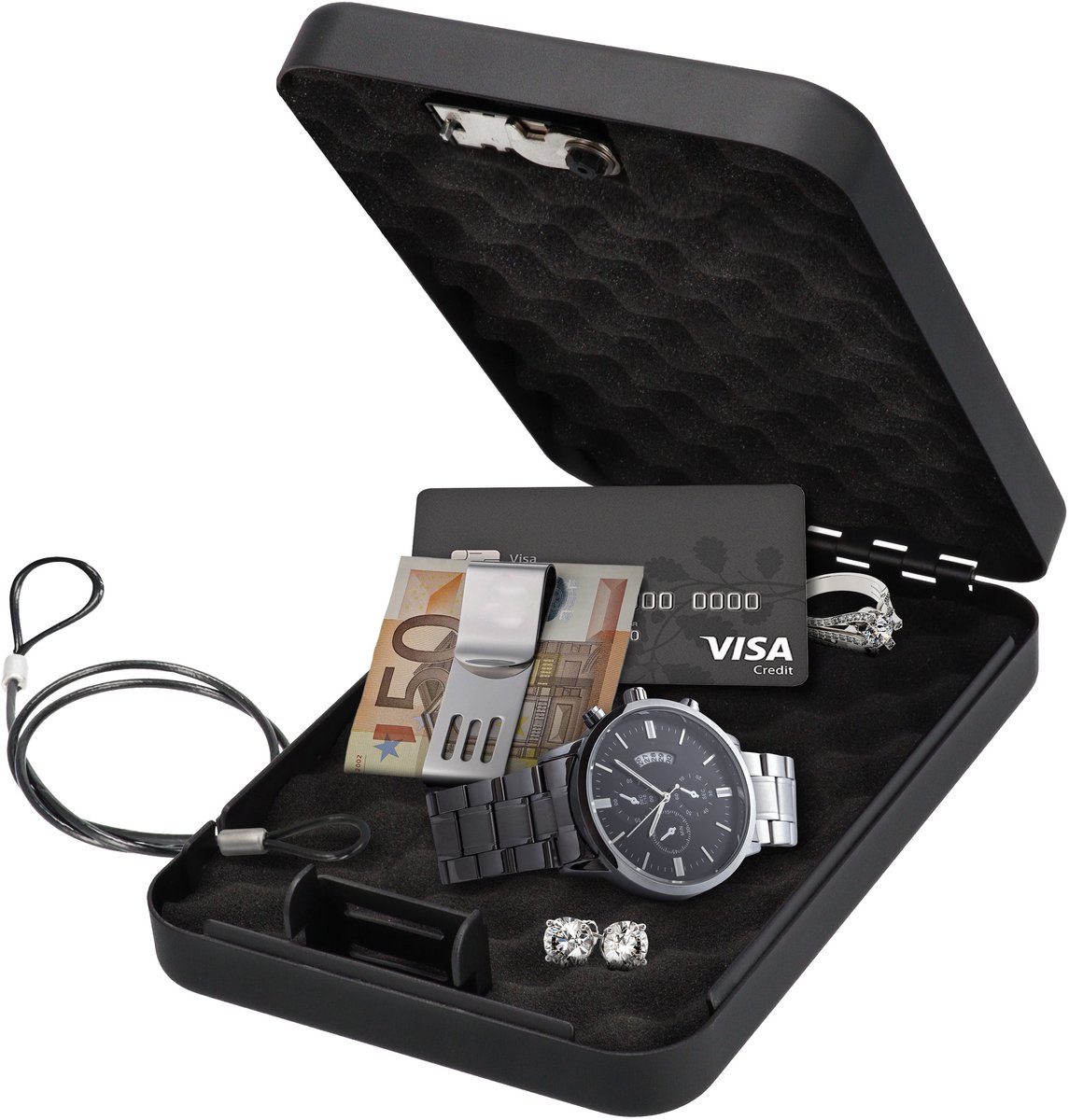 Brihard Portable Case - combinatie koffer met mechanische code slot - 1 stuk - staal met beschermende schuimvoering