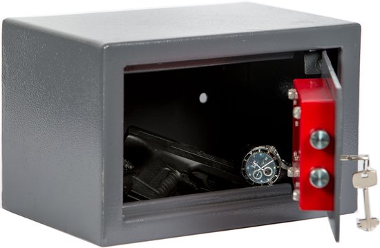 Pistoolkluis, Stalen Pistool Veilig Kluis, 3-weg Toegang Biometrische Vingerafdrukkluis, 4 L Draagbare Sieraden- en Vingerafdrukkluis, Pistool Safe voor Pistool, Contant Geld, Sieraden, Horloge | NL