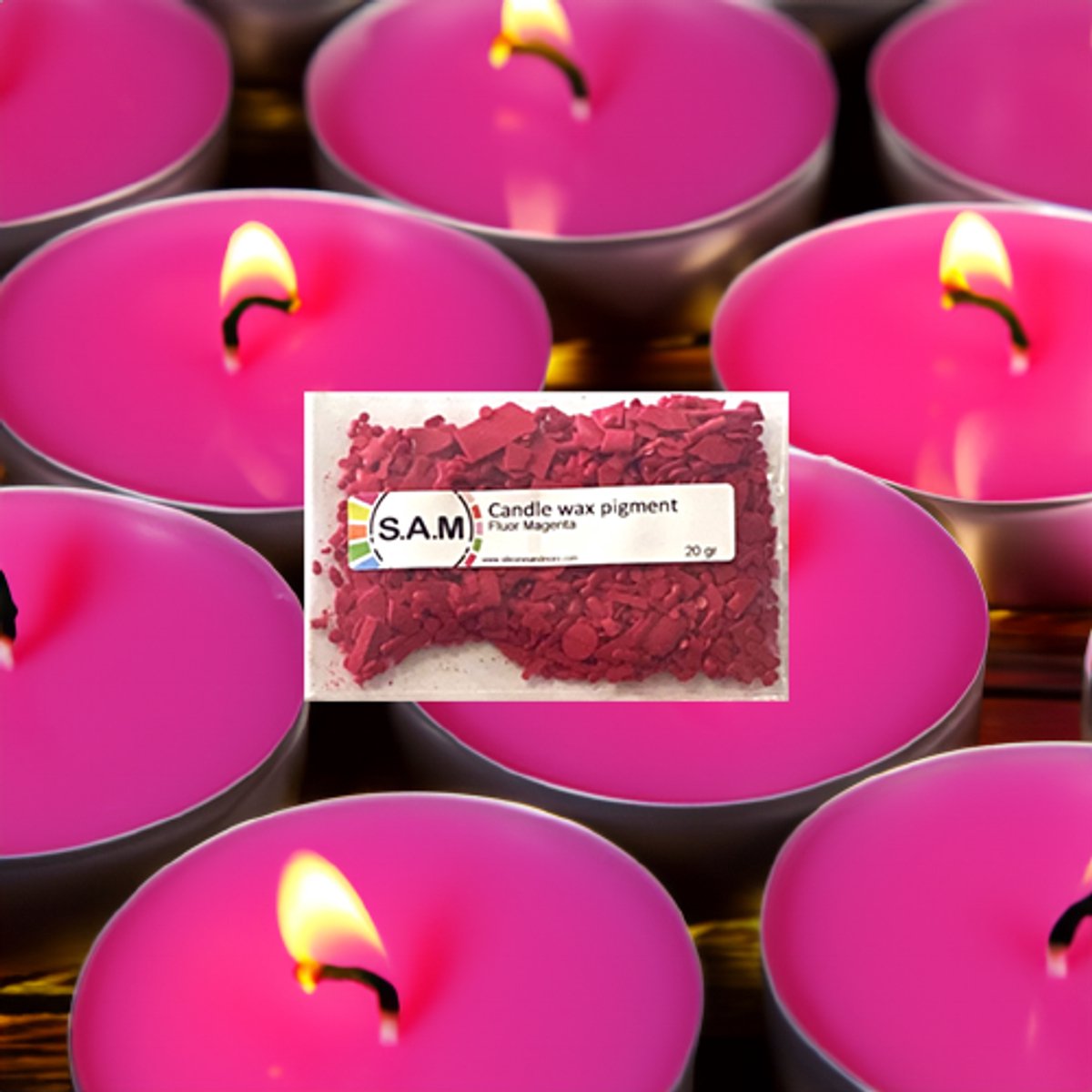 Paraffine Kleurstof - Candle Wax Pigment - Fluor Magenta / 20 gram