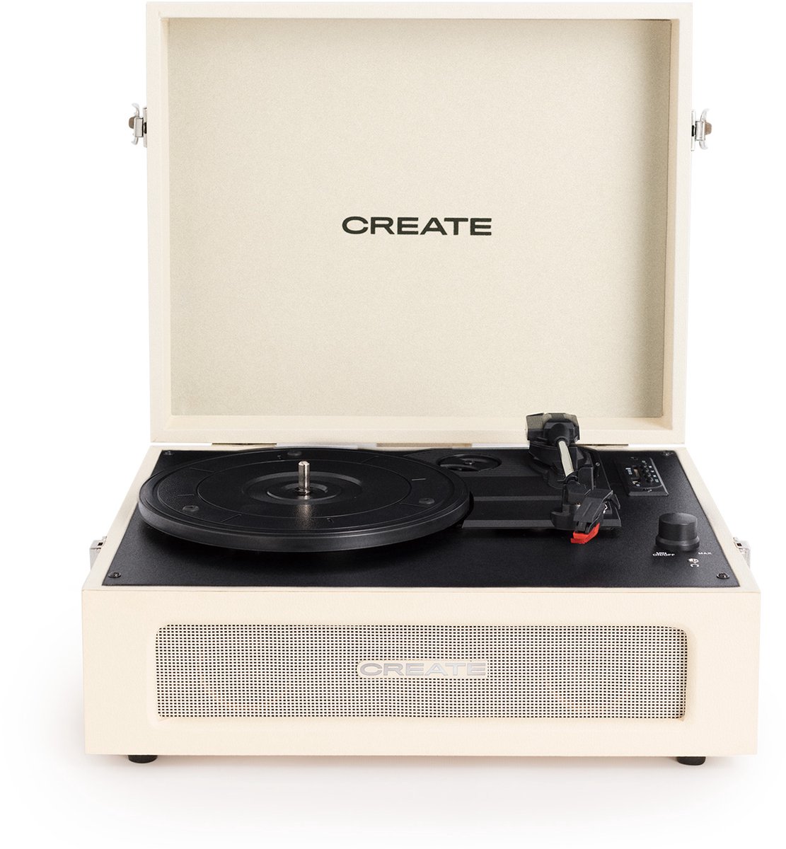 CREATE PLATENSPELER COMPACT - Platenspeler Retro - Bluetooth, USB, SD, MicroSD en Mp3-recorder/speler - Wit