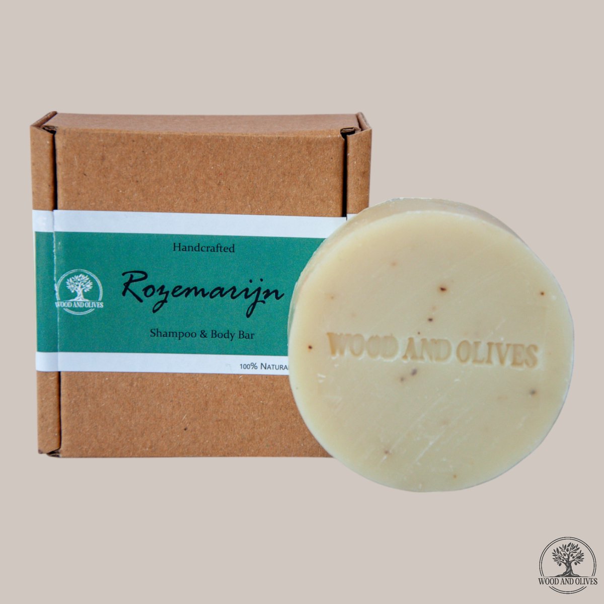 Wood and Olives - Rozemarijn Shampoo & Body Bar - 100 g
