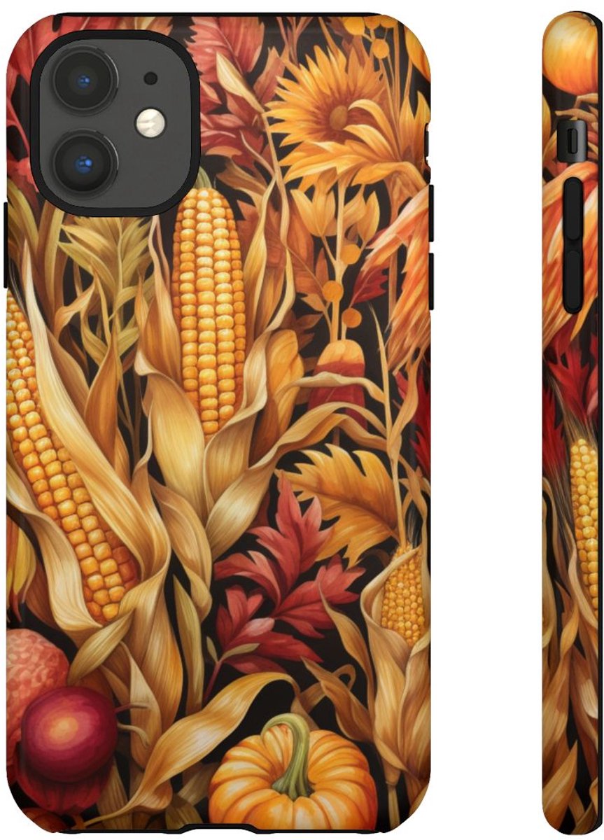 Herfst Oogst Botanisch Patroon – Telefoonhoesje Geschikt voor iPhone 11