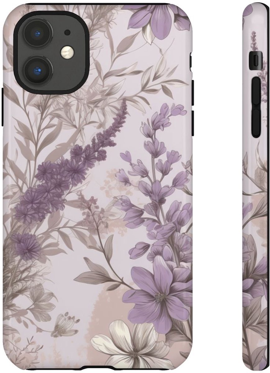 Lavendel Bloemenpatroon – Telefoonhoesje Geschikt voor iPhone 11