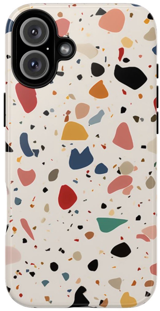 Kleurrijk Terrazzo-Patroon – Telefoonhoesje Geschikt voor iPhone 16 Plus