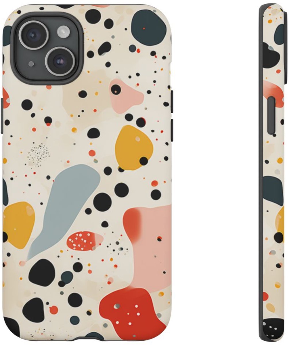 Kleurrijk Terrazzo-Patroon – Telefoonhoesje Geschikt voor iPhone 15 Plus