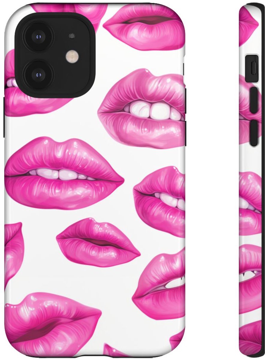 Opvallend Roze Lippenpatroon – Telefoonhoesje Geschikt voor iPhone 12