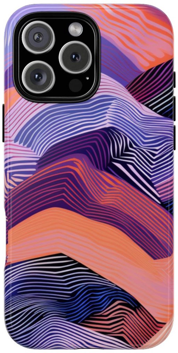Abstracte Kleurrijke Golfpatronen – Telefoonhoesje Geschikt voor iPhone 16 Pro Max