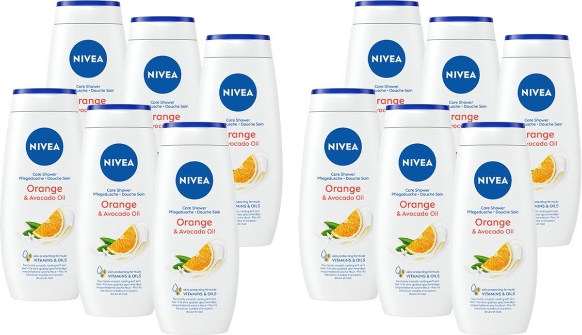Nivea Douchegel - Orange & Avocado Oil -12 x 250 ml - Voordeelverpakking