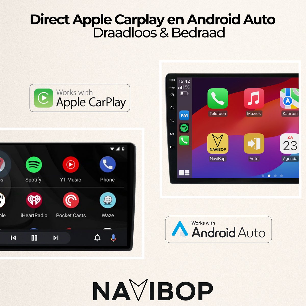 Geschikt voor Universeel ( t/m ) | 4+64GB 8-CORE | 9.7 inch Android 15.0 CarPlay autoradio | Draadloos CarPlay & Android Auto | Externe microfoon | Bluetooth & WiFi | NAVIBOP NB-5074 | Bouwjaar t/m