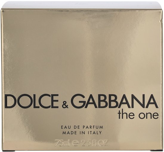 Gouden doosje van Dolce & Gabbana The One Eau de Parfum, 75ml.