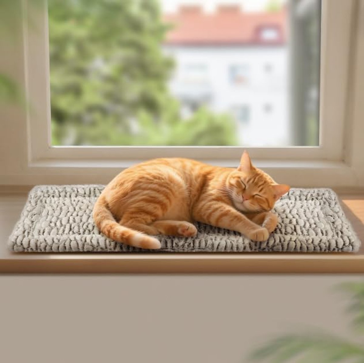 Katten, vensterbank, kattendeken, zelfverwarmende deken, elektrische deken voor katten, warmtedeken, kattenbed, zelfverwarmende deken, zonder stroom, 90 x 28 cm