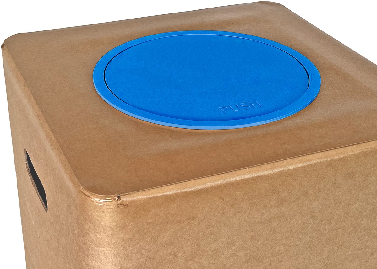 Afvalbak Pushdeksel voor Afvalbox – geschikt voor inwerpopening Ø 22 cm – Verwisselbaar – Deksel voor afvalscheiding papier – Blauw
