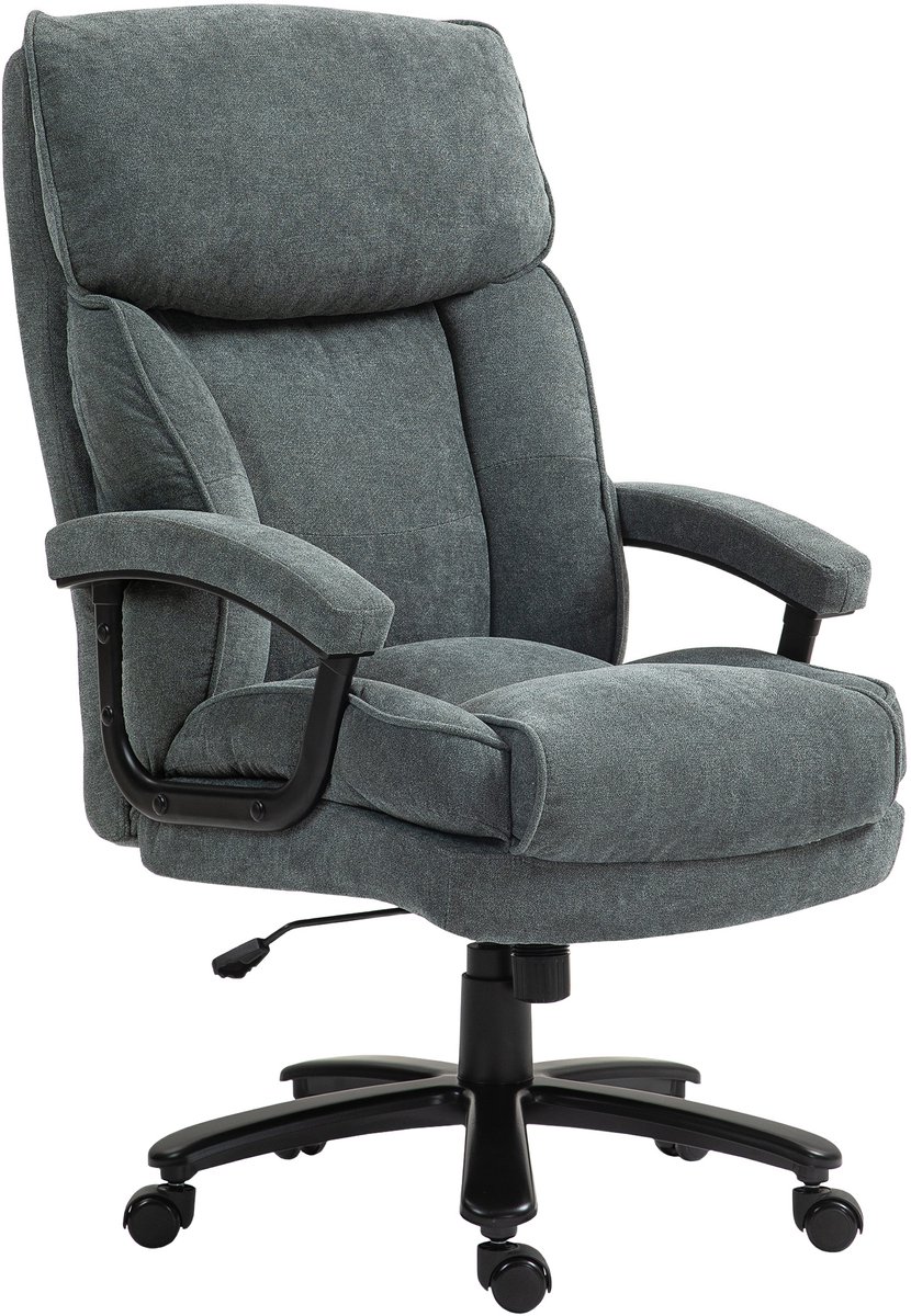 HOMCOM-Bürostuhl-Polyester-68,5L x 79B x 117-125cm-Grau
