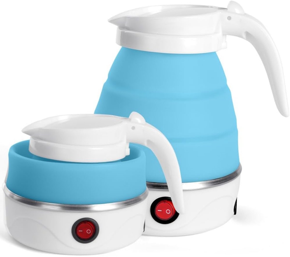 EXCITAT Waterfles - Siliconen waterfles - Opvouwbaar - Geschikt voor reizen, kamperen, picknicks, hotels - Blauw