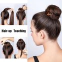 Instructies voor het opsteken van haar met een schildpadprint U-vormige haarvork.