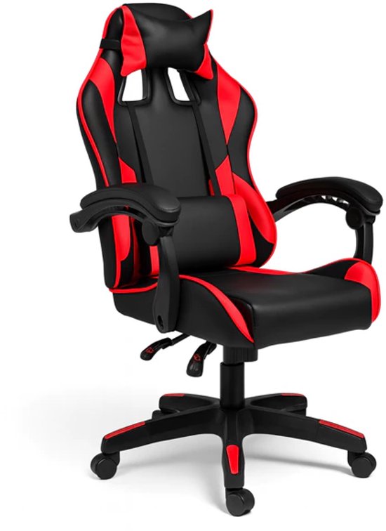 Draaibare Gamingstoel met Voetenbank Roodzwart - Draaibare - €165,00