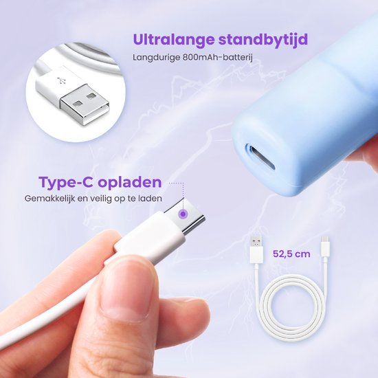 Rubye® – Stylo de Peinture de diamants électrique – Avec technologie d'aspiration – Rechargeable via USB-C – Confortable à utiliser – Pour pierres rondes et carrées – Blauw