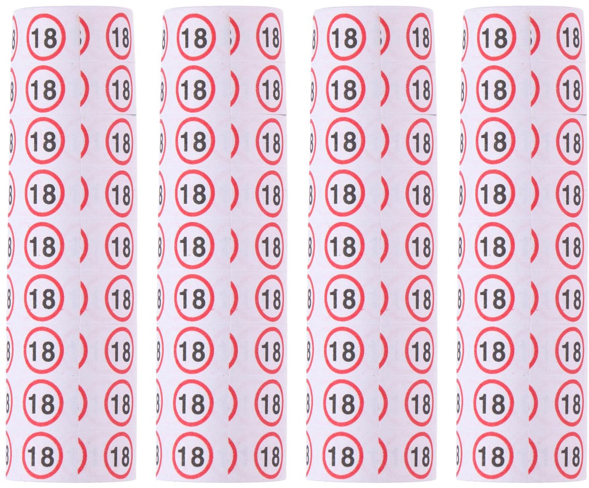 PARTYTIME serpentine printing '18' - verpakking met 3 rollen papieren serpentines - ideaal voor 18e verjaardag feestversiering - 384 cm lang x 1,4 cm breed - wit met rood