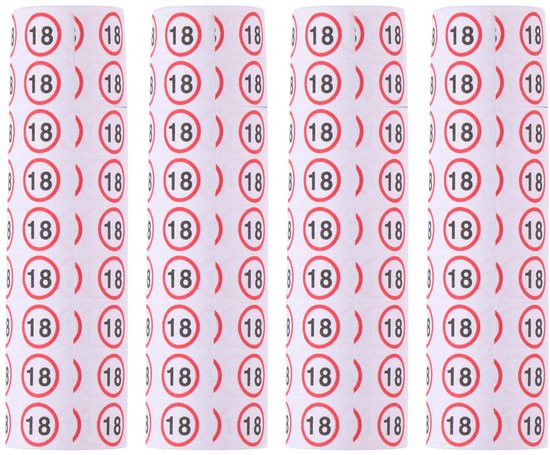 Partytime Serpentine Printing '18' - Verpakking met 3 Rollen Papieren Serpentines - Ideaal voor 18e Verjaardag Feestversiering - 384 cm Lang x 1,4 cm Breed - Wit met Rood