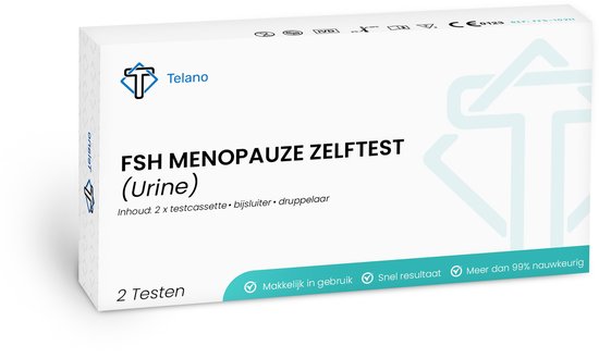 FSH Menopauze Zelftest - 2 stuks Thuistest voor de Overgang - Telano Menopauzetest Sneltest