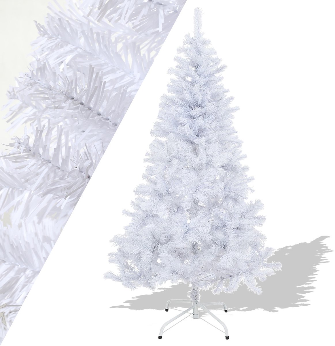 180cm kunstkerstboom, met standaard, kunstboom, kerstboom, pvc-naalden, ideaal voor thuis, kantoor, winkels en hotels, wit