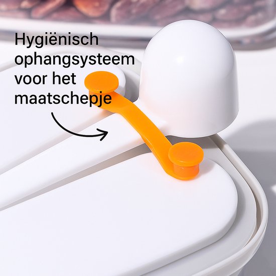 MYLS - POP-UP Melkpoeder Doseerdoos Babyvoeding 350ml -reisbox melkpoeder-inclusief maatschepje - voor 100gram Melkpoeder POP-UP voorraadpot met maatschep-vacuum Dispenser Melkpoeder Bewaardoos - Bewaarbox - Reisbox met maatschep-BPA vrij — afbeelding 3
