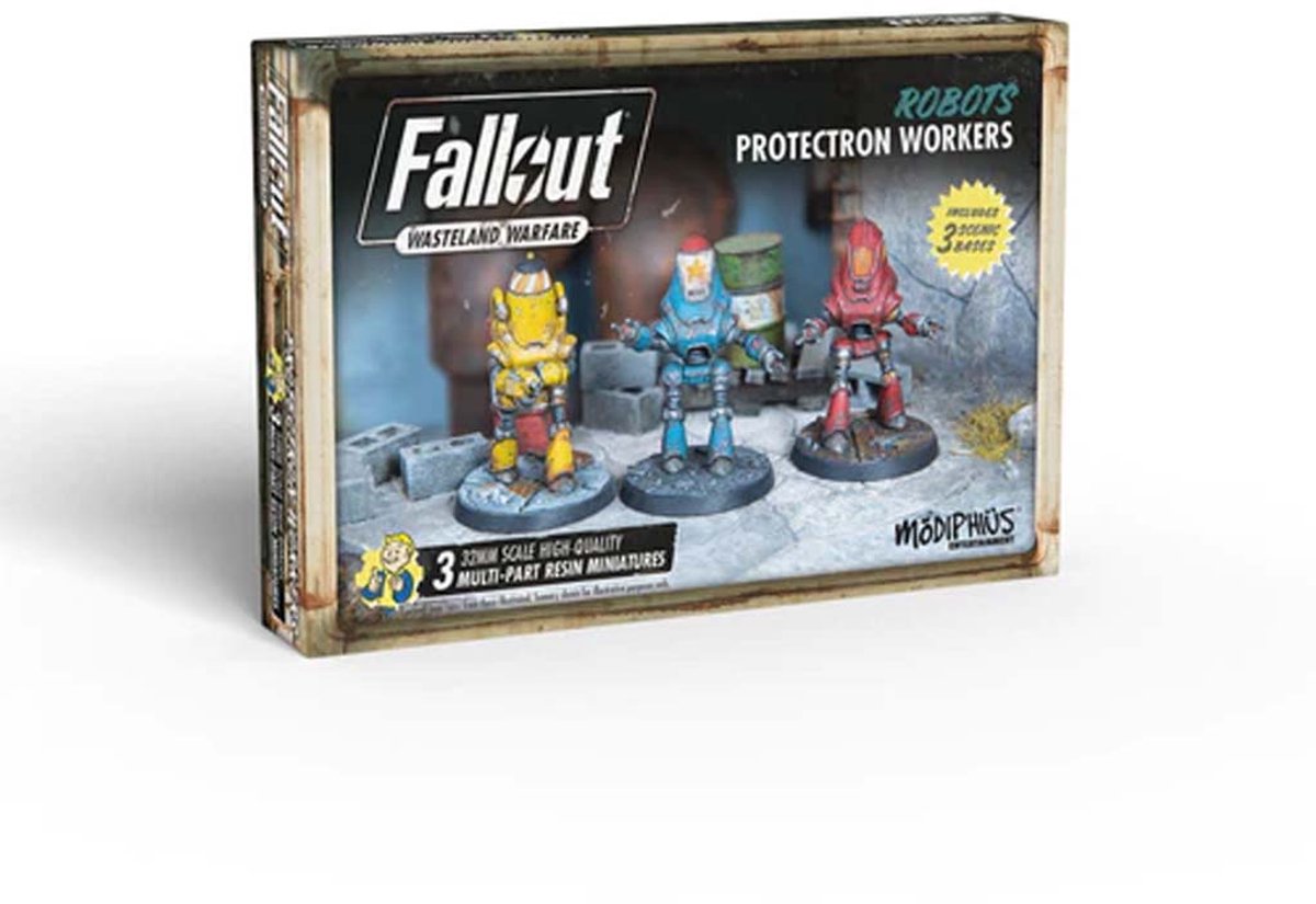 Fallout: Wasteland Warfare - Robots: Protectron Workers - Uitbreiding - Modiphius Entertainment - Ongeschilderd