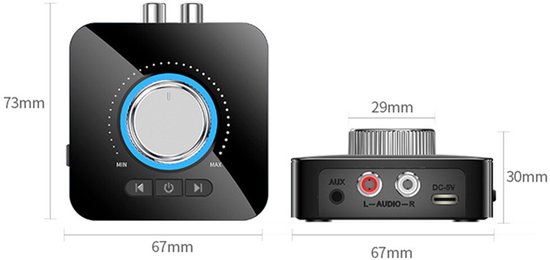 Bluetooth 5.0-ontvanger/zender Draadloze 3,5 mm AUX naar RCA HiFi-audioadapter van ZIOCOM — afbeelding 5
