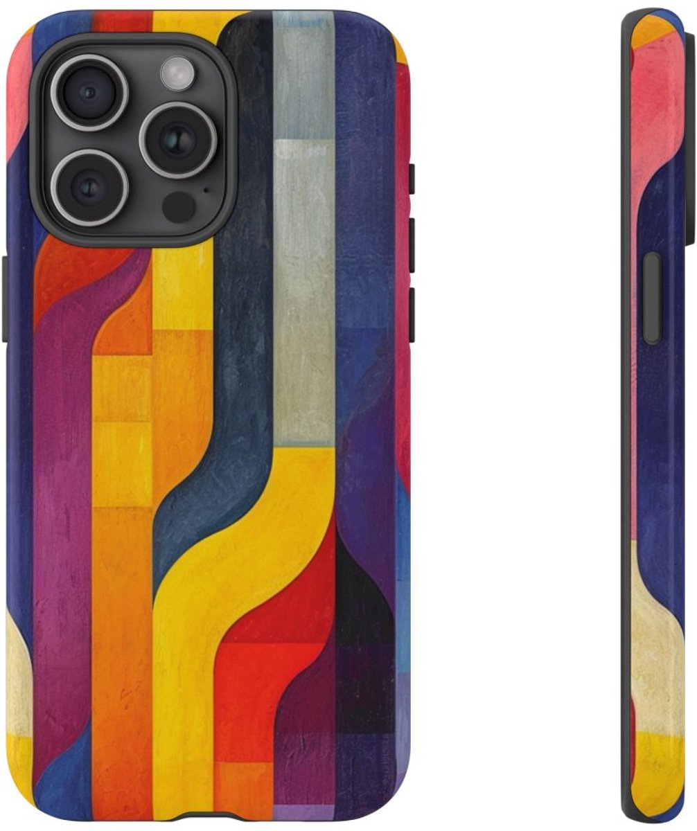 Kleurrijk Abstract Geometrisch Patroon – Telefoonhoesje Geschikt voor iPhone 15 Pro Max