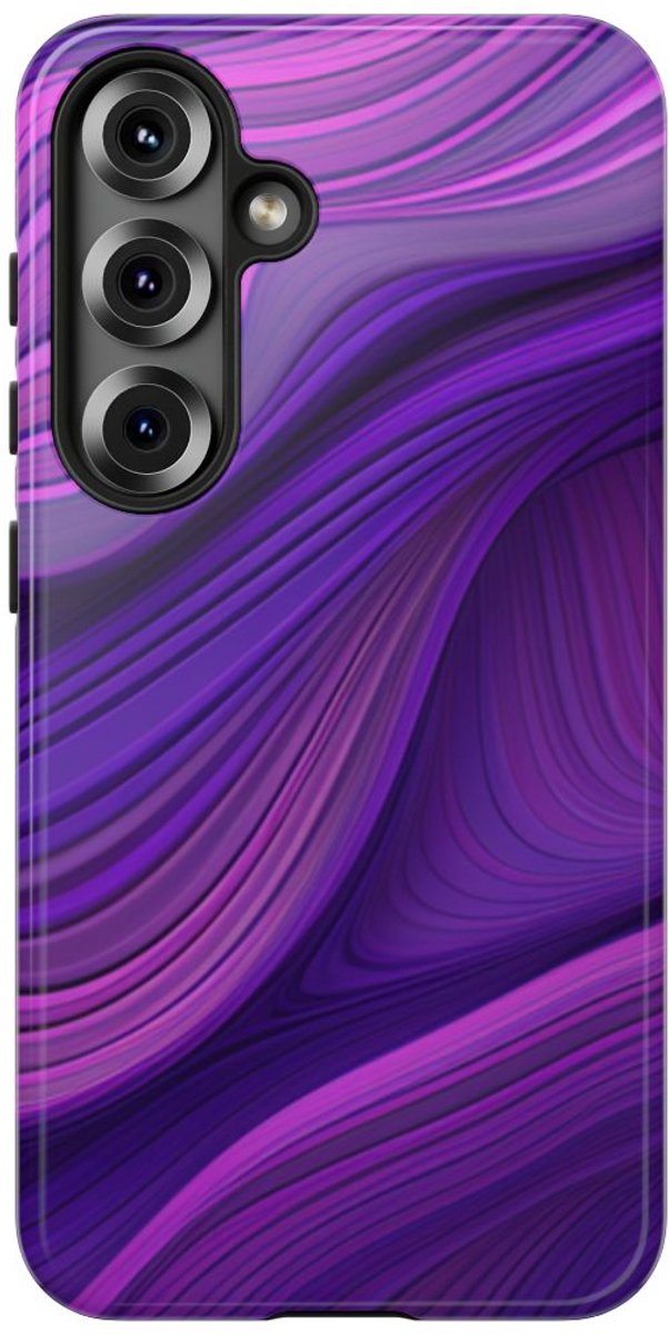 Paars Golvend Patroon – Telefoonhoesje Geschikt voor Samsung Galaxy S25