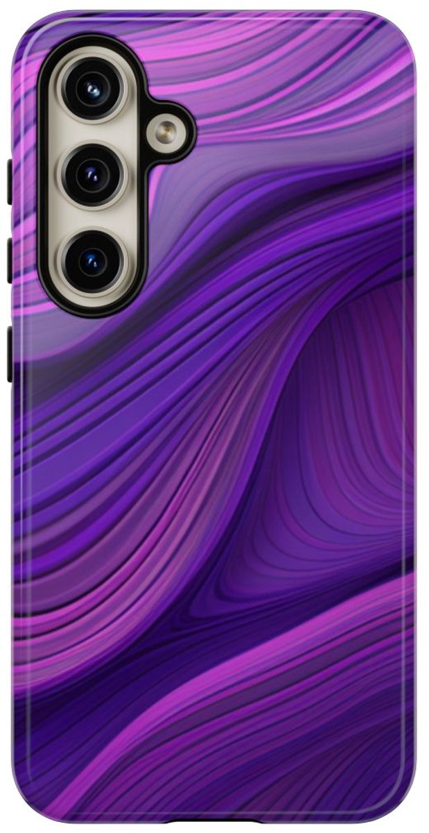 Paars Golvend Patroon – Telefoonhoesje Geschikt voor Samsung Galaxy S24