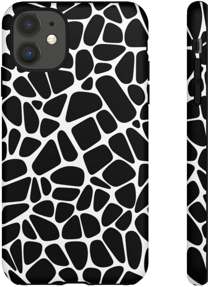 Zwart-Wit Abstract Geometrisch Patroon – Telefoonhoesje Geschikt voor iPhone 11