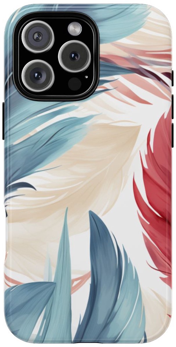 Blauw-Rood Verenpatroon – Telefoonhoesje Geschikt voor iPhone 16 Pro Max