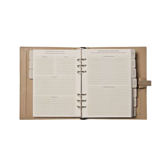 Rancco A5 Planner Inserts Maandelijkse Planner Vullingen, 90 Pagina's Kleurrijke 6-Ring Losbladige Maandelijkse Binder Papier Met Verdeler, PVC Pouch, Liniaal, Index Tab voor Journal, Filofax
