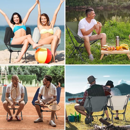 SMH LINE® Campingstoel - Strandstoel - 120kg - Campingstoel opvouwbaar - Vouwstoel - Visstoel - Beige — afbeelding 4